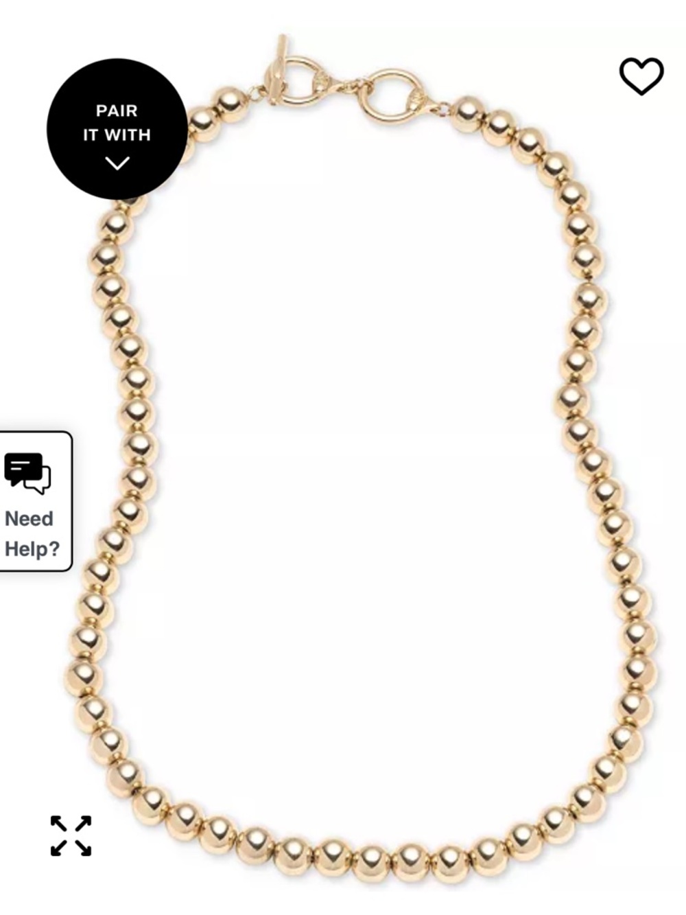 Lauren Ralph Lauren Gold-Tone Metal Bead 20" Collar Necklace